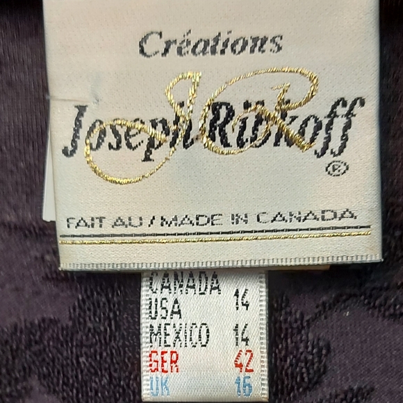 Joseph Ribkoff Vintage Black Tonal Floral Jacquard Asymmetrical Tunic Top - Picture 7 of 15